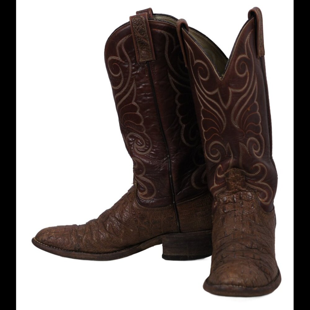 Dan Post Dark Brown Hornback Men's 9 B Women's 10.5 1983 Vintage US Made